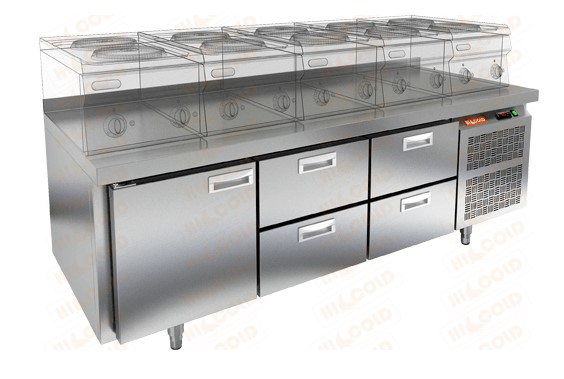 Стол морозильный под тепловое оборудование HICOLD GN 122/BT LT (-18...-10 °С)